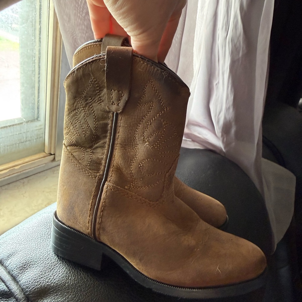 Brown Suede Western Cowboy Boots
